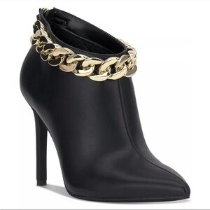 •I.N.C.• “Radeyah” Black Gold Chain Booties >> NWOB NWT